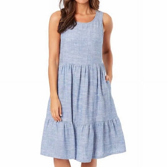 Dresses & Skirts - Tiered Linen Blend Dress (M)